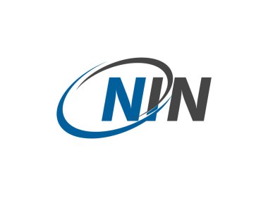 NIN yaratıcı logo tasarımı vektör çizimi