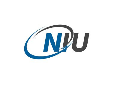 NIU yaratıcı logo tasarımı vektör çizimi