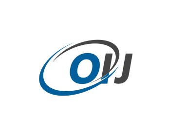 OIJ yaratıcı logo tasarımı vektör çizimi