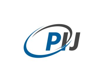 PIJ yaratıcı logo tasarımı vektör çizimi