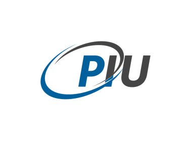 PIU yaratıcı logo tasarımı vektör çizimi