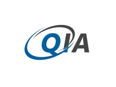 QIA yaratıcı logo tasarımı vektör çizimi