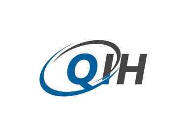 QIH yaratıcı logo tasarımı vektör çizimi