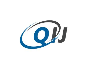 QIJ yaratıcı logo tasarımı vektör çizimi