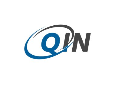 QIN yaratıcı logo tasarımı vektör çizimi