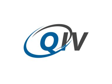 QIV yaratıcı logo tasarımı vektör çizimi
