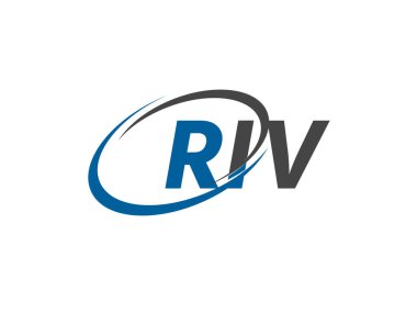 RIV yaratıcı logo tasarımı vektör çizimi