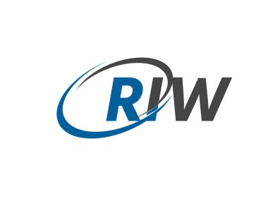 RIW yaratıcı logo tasarımı vektör çizimi
