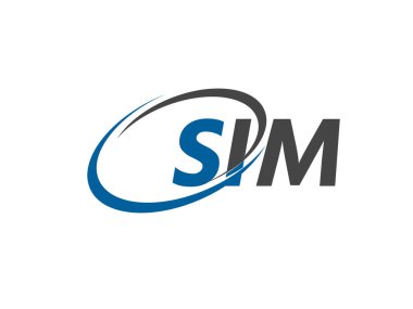 SIM yaratıcı logo tasarımı vektör çizimi