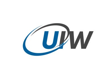 UIW yaratıcı logo tasarımı vektör çizimi