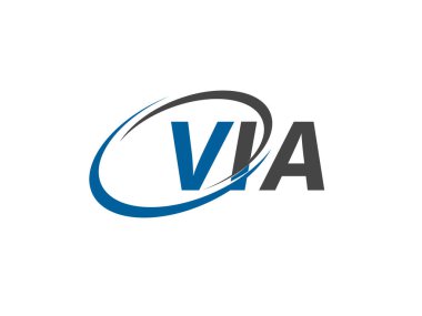 VIA yaratıcı logo tasarımı vektör çizimi