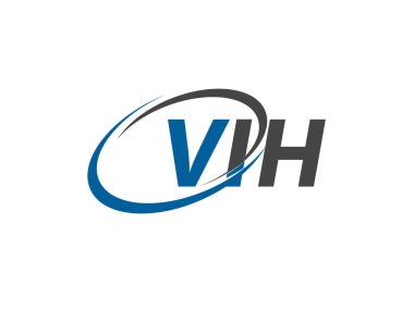 VIH yaratıcı logo tasarımı vektör çizimi