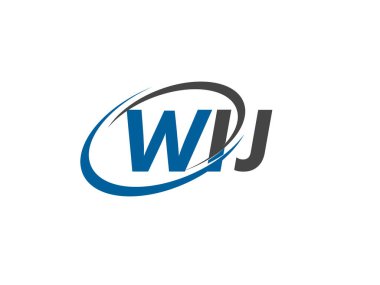 WIJ yaratıcı logo tasarımı vektör çizimi