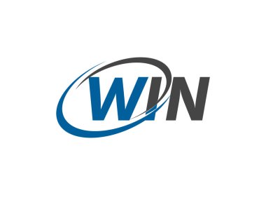 WIN yaratıcı logo tasarımı vektör çizimi