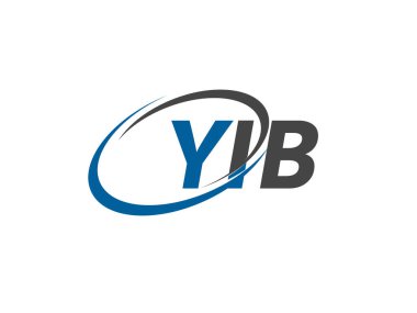 YIB yaratıcı logo tasarımı vektör çizimi