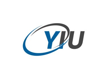 YIU yaratıcı logo tasarımı vektör çizimi