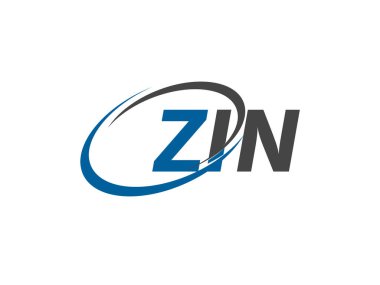 ZIN yaratıcı logo tasarımı vektör çizimi