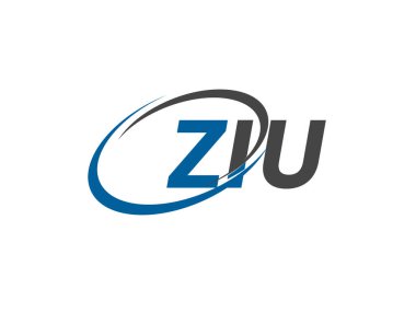 ZIU yaratıcı logo tasarımı vektör çizimi