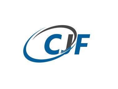 CJF yaratıcı logo tasarımı vektör çizimi