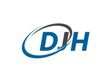 DJH yaratıcı logo tasarımı vektör çizimi