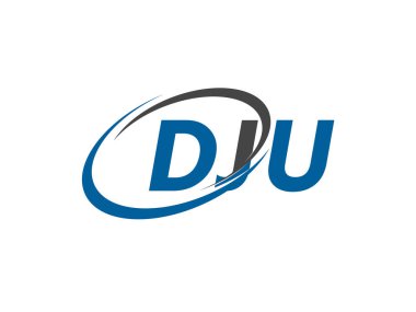 DJU yaratıcı logo tasarımı vektör çizimi