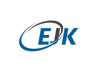 EJK yaratıcı logo tasarımı vektör çizimi