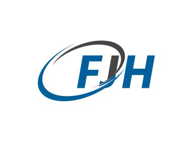 FJH yaratıcı logo tasarımı vektör çizimi