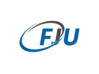 FJU yaratıcı logo tasarımı vektör çizimi