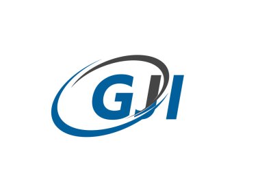 GJI yaratıcı logo tasarımı vektör çizimi