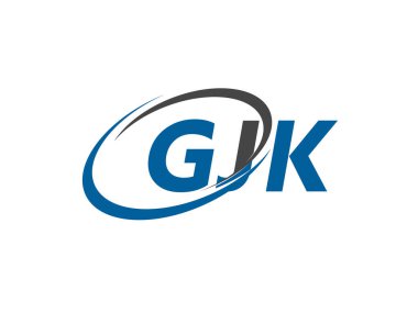 GJK yaratıcı logo tasarımı vektör çizimi