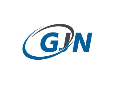 GJN yaratıcı logo tasarımı vektör çizimi