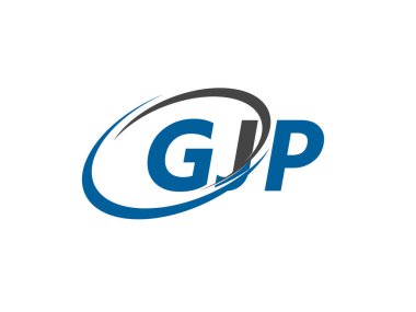 GJP yaratıcı logo tasarımı vektör çizimi