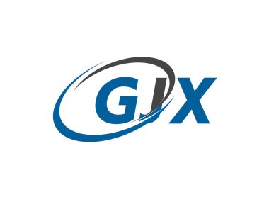 GJX yaratıcı logo tasarımı vektör çizimi
