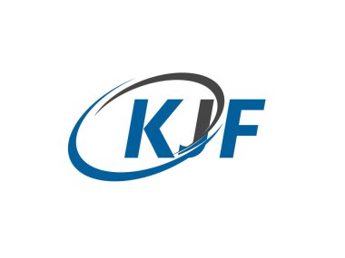 KJF yaratıcı logo tasarımı vektör çizimi