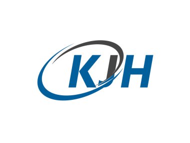 KJH yaratıcı logo tasarımı vektör çizimi