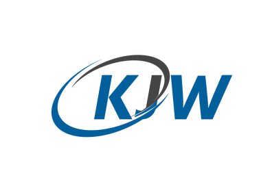 KJW yaratıcı logo tasarımı vektör çizimi