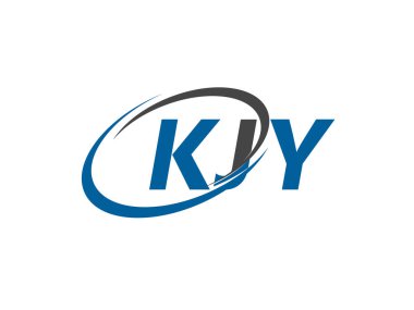 KJY yaratıcı logo tasarımı vektör çizimi