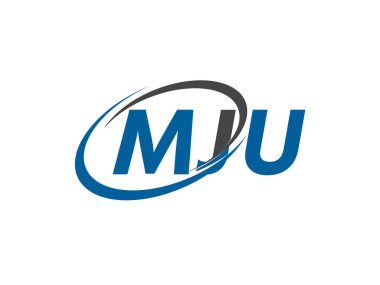 MJU yaratıcı logo tasarımı vektör çizimi