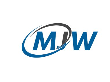 MJW yaratıcı logo tasarımı vektör çizimi