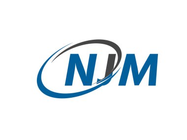 NJM yaratıcı logo tasarımı vektör çizimi
