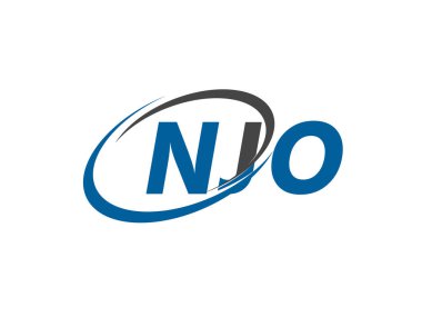 NJO yaratıcı logo tasarımı vektör çizimi
