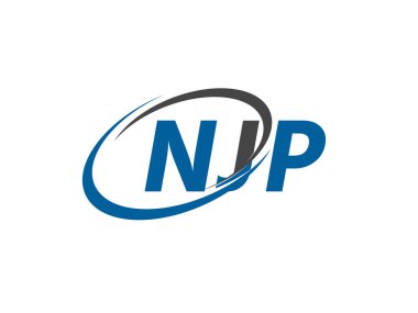 NJP yaratıcı logo tasarımı vektör çizimi