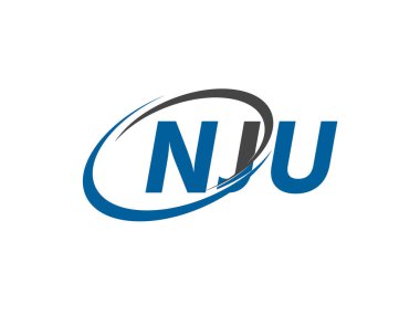 NJU yaratıcı logo tasarımı vektör çizimi