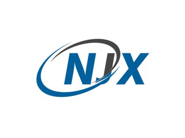 NJX yaratıcı logo tasarımı vektör çizimi
