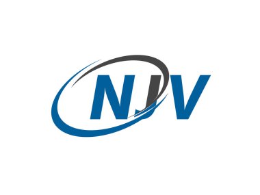 NJV yaratıcı logo tasarımı vektör çizimi