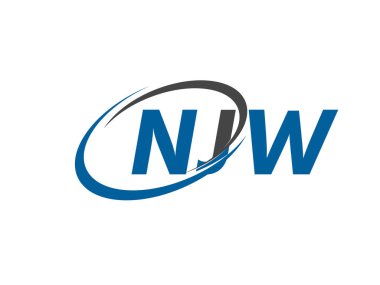 NJW yaratıcı logo tasarımı vektör çizimi