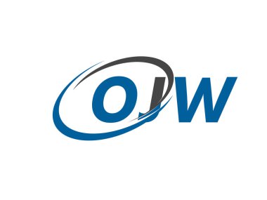 OJW yaratıcı logo tasarımı vektör çizimi