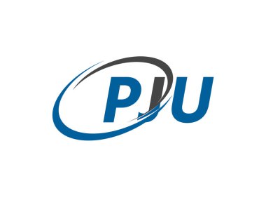 PJU yaratıcı logo tasarımı vektör çizimi