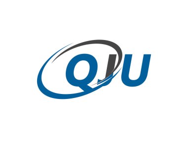 QJU yaratıcı logo tasarımı vektör çizimi