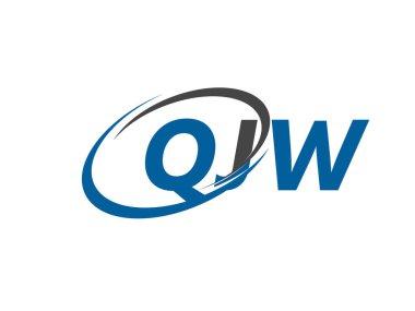 QJW yaratıcı logo tasarımı vektör çizimi